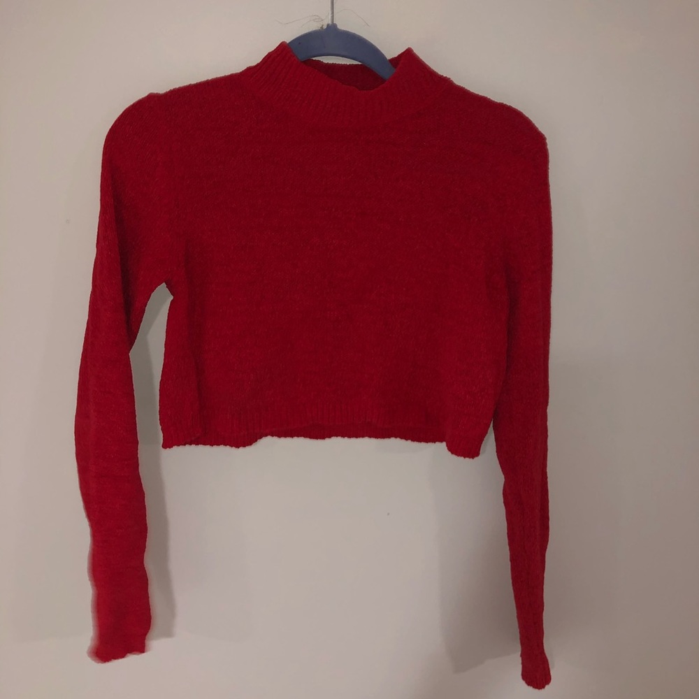 Crop red sweater